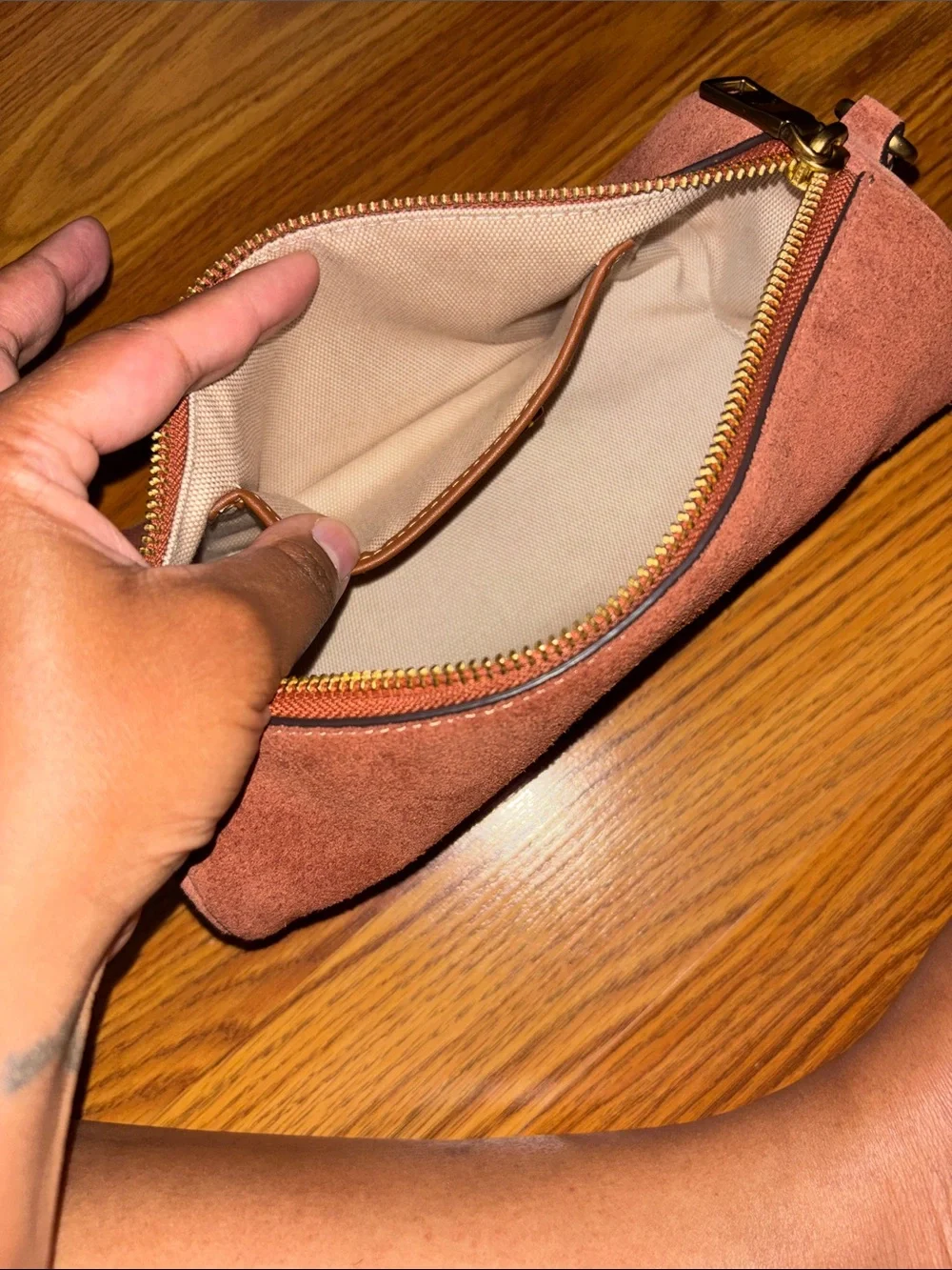 Coach compact suede